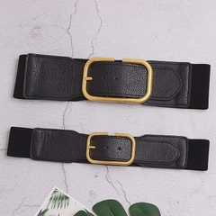 Dây Lưng HimHip Da Thật Phối Chun Khoá Hình Chữ Nhật Mạ Vàng Sang Trọng