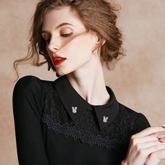 Pin Cài Áo HimHip Thỏ Nơ Đáng Yêu HKCC Đính Phale 1*1,5cm