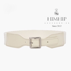 Dây Lưng HimHip Da Thật Khoá Vuông Mix Chun Co Giãn 4x75.5cm