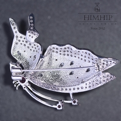 Trâm, Ghim Cài Áo HimHip Bướm Ngũ Sắc Sang Trọng HKCC Đính Phale 3*5,5cm