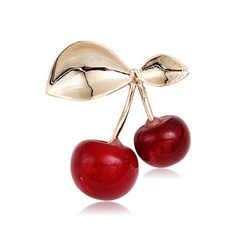 Trâm, Ghim Cài Áo Nhỏ HimHip Chùm Cherry Đôi Đáng Yêu HKCC 2,5cm