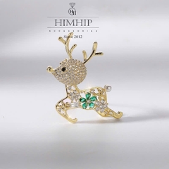 Trâm, Ghim Cài Áo HimHip Hươu Nhỏ Đáng Yêu HKCC Mix Trai 2,5*3,5cm