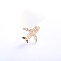 Pin Cài Áo HimHip Máy Bay Vàng Nhỏ Thanh Lịch HKCC Đính Phale 1.5x1.6cm