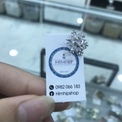 [Noel] Pin Cài Áo HimHip Hoa Tuyết Trắng Mini Thanh Lịch HKCC Đính Phale 1.2cm