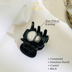 Kẹp Càng Cua HimHip Composite Hạt Đá Tam Giác Gắn Tròn Phale 3.x4cm