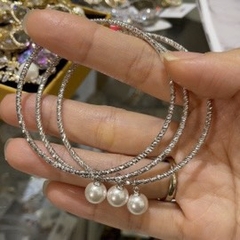 Vòng Tay Hợp Kim Cao Cấp Mạ Bạch Kim Mix Trai tinh thể Thả