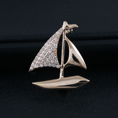 Trâm, Ghim Cài Áo HimHip Thuyền Buồm Dáng Trơn Thanh Lịch HKCC Đính Phale 2,2*2,5cm