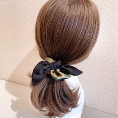 Scrunchies Mix Màu Phối Nơ Đen Thanh Lịch 3.5cm