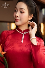 Set Trang Sức HimHip  Vòng Cổ Trai Thật Khóa Lúa 62cm, Vòng Tay, Khuyên Tai Kèm Túi Hộp Thiệp - 108