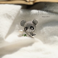 Pin Cài Áo HimHip Gấu Trúc Ôm Cây Tre Đáng Yêu HKCC Mix Trai 2*2cm
