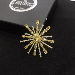 Trâm, Ghim Cài Áo HimHip Chùm Hoa Vàng Sang Trọng HKCC Đính Phale 5*5,5cm