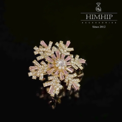 [Noel] Trâm, Ghim Cài Áo HimHip Bông Hoa Tuyết Xoay Thanh Lịch HKCC Đính Phale 3*3cm