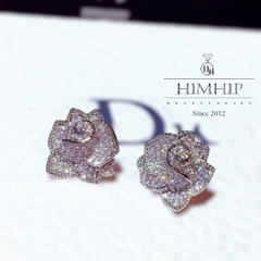 Khuyên Tai Nụ HimHip Hoa Hồng Thanh Lịch HKCC Đính Phale 1.5x1.5cm