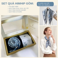 Set Quà HimHip Khăn Lụa Cao Cấp 65x65cm Kèm Túi Hộp Thiệp - 1145