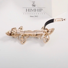 Kẹp Bấm HimHip HKCC Đính Đá Phale Đôi Bướm Sang Trọng 8x3.3cm