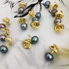 [Thiết kế] Pin Cài Áo HimHip HKCC Mix Trai Thật Đen 0.8x1.6cm (Màu kim loại ngẫu nhiên) HPBD