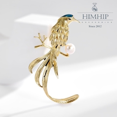 Trâm, Ghim Cài Áo HimHip Chim Khổng Tước Sang Trọng HKCC Mix Trai 3*6cm