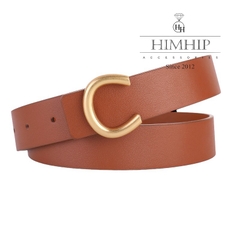 Dây Lưng HimHip Da Thật Mặt Chữ C Sang Trọng 2.8x102cm
