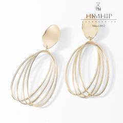 Khuyên Tai Bản To HimHip 4 Vòng Oval Độc Đáo HKCC 2.7x6cm