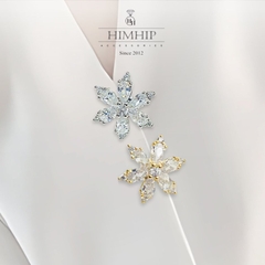 Pin Cài Áo HimHip Hoa Nhỏ 6 Cánh Thanh Lịch HKCC Đính Phale 1.5cm