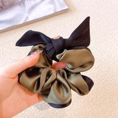 Scrunchies Mix Màu Phối Nơ Đen Thanh Lịch 3.5cm