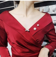 Trâm, Ghim Cài Xiên HimHip 2 Viên Hạt Giả Trai Đơn Giản HKCC 2cm