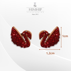 Khuyên Tai Nụ HimHip Thiên Nga Đen Sang Trọng Titan 1x1.2cm