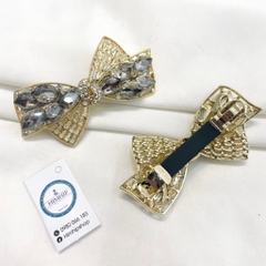 Kẹp Bấm HimHip HKCC Đính Phale Nơ Chéo Sang Trọng 3x7cm