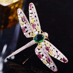 Trâm, Ghim Cài Áo HimHip Chuồn Chuồn Cánh Nhiều Màu Sang Trọng 4,5*6,5cm