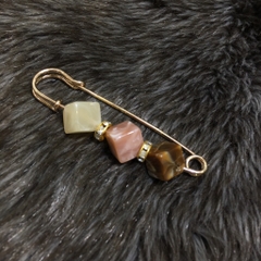 Trâm, Ghim Cài Kim Băng HimHip 3 Viên Đá Nhiều Màu Sang Trọng HKCC Đính Phale 2x7cm