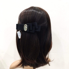 Kẹp Bối, Búi Lưới HimHip Đính 2 Hạt Giả Trai Nơ Nhung Thanh Lịch 14cm