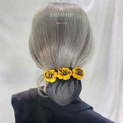Kẹp Bối, Búi Lưới HimHip 3 Hoa Đính Đá Thanh Lịch 3.5x10cm