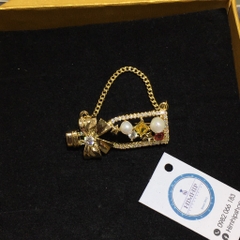 Trâm, ghim cài áo nhỏ HimHip bình rượu nơ đính đá thanh lịch 1.5*3.5cm