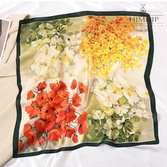 Set Quà HimHip Khăn Lụa Vuông 70x70cm & Cài Khăn Kèm Túi Hộp Thiệp - 380