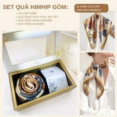 Set Quà HimHip Khăn Lụa Cao Cấp 65x65cm Kèm Túi Hộp Thiệp - 1149