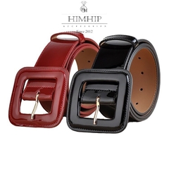 Dây Lưng HimHip Da Thật Bóng Khóa Mặt Vuông To 4.5x100cm