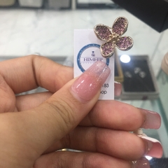Pin Cài Áo HimHip Hoa 4 Cánh Tím Thanh Lịch HKCC Đính Phale 2cm