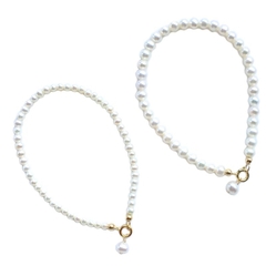 [Thiết Kế] Vòng Tay HimHip Tinh Thể Ngọc Trai Mix Khóa Mạ Vàng Dáng Thả Thanh Lịch 16cm