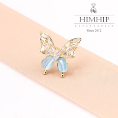 Trâm, Ghim Cài Áo HimHip Cánh Bướm 2 Màu Nhẹ Nhàng HKCC Đính Phale 2,2*2cm