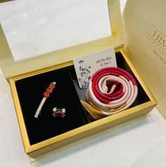 Set Quà HimHip Khăn Lụa Vuông 70x70cm & Cài Áo, Kẹp Tóc Kèm Túi Hộp Thiệp - 576