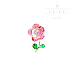 Trâm, Ghim Cài Áo Nhỏ HimHip Hoa Hồng Đáng Yêu HKCC Đính Phale 2*3cm