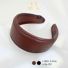 Bờm Tóc HimHip Bản To Phối Da Cá Tính 5.5cm