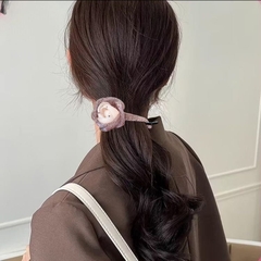 Kẹp Móc Ngang HimHip Composite Hoa Voan Tím Nụ Hạt Giả Trai Đính Hạt Phale 11x4.5cm