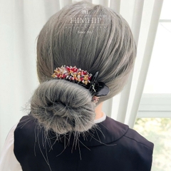 Kẹp Càng Cua HimHip Composite Đính Hạt Đá Nhỏ Dáng Dài Cổ Điển 3 Răng 6cm