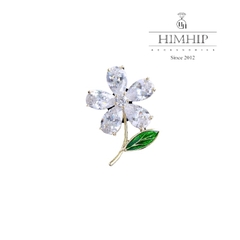 Trâm, Ghim Cài Áo Nhỏ HimHip Hoa 5 Cánh Đáng Yêu HKCC Đính Phale 1,7*2,5cm