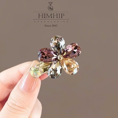 Kẹp Mỏ Vịt HimHip HKCC Đính Phale Hoa Đa Sắc Sang Trọng 4x3cm