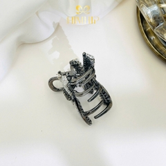 Kẹp Càng Cua HimHip HKCC Nơ Chéo Phale Lấp Lánh 6 Răng 3*4.5cm