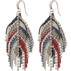 Khuyên Tai Bản To HimHip Mặt Lá Bohemian Sang Trọng HKCC Đính Phale 3x6cm