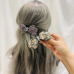 Kẹp Bấm HimHip Đính Đá Nhiều Màu Hình Nơ Thanh Lịch 9cm