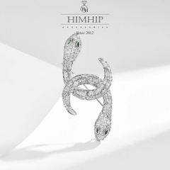 Trâm, Ghim Cài Áo Nam Nữ HimHip Rắn Đôi Thanh Lịch HKCC Đính Phale 2,5*6cm